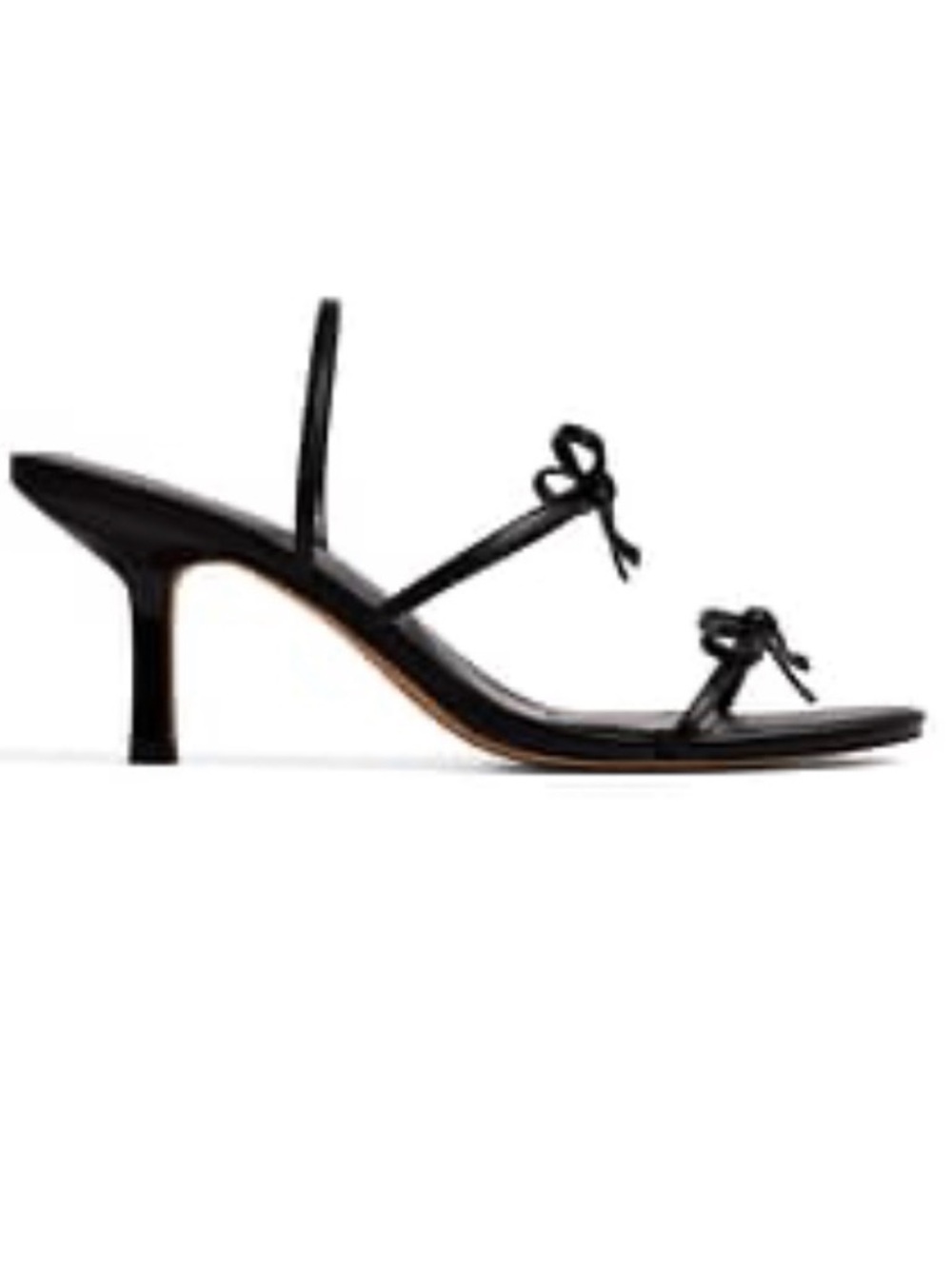 Black Bow-Strapped Heel Sandals - Women